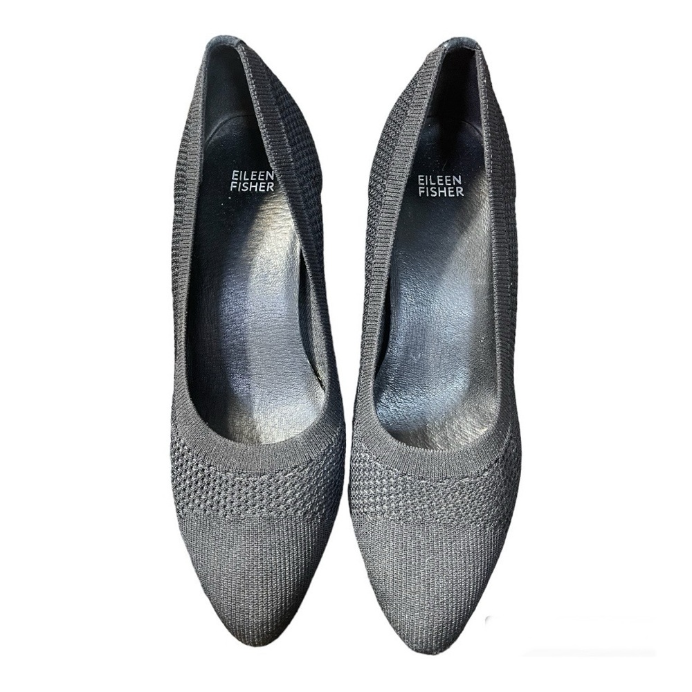EILEEN FISHER BLACK WOVEN KNIT HEELS WOMENS SIZE 9